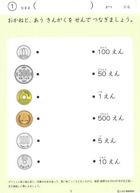 七田式知力ドリル5・6歳おかね